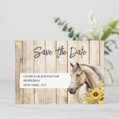 Zonnebloem voor paardenbloem, roest, western save the date (Staand voorkant)