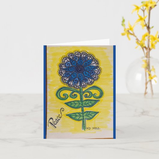 Zonnebloem voor vrede kaart (Gele Bloem)