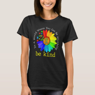 Zonnebloem Vrede Autisme Wees Aardig Autisme Accep T-shirt