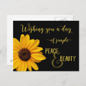 Zonnebloem Vrede en Schoonheid Briefkaart (Voorkant / Achterkant)