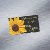 Zonnebloem Vrede en Schoonheid Visitekaartje Magneet (Voorbeeld)