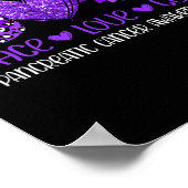 Zonnebloem Vrede Liefde Pancreas Kanker Awareness  Poster (Hoek)