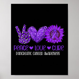 Zonnebloem Vrede Liefde Pancreas Kanker Awareness  Poster