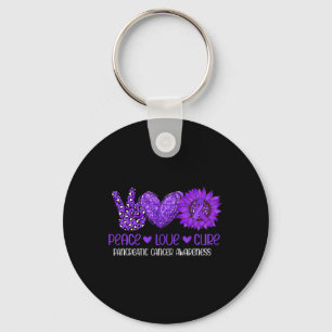 Zonnebloem Vrede Liefde Pancreas Kanker Awareness Sleutelhanger