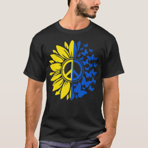 Zonnebloem Vrede Oekraïne Oekraïense vlag Fla T-shirt