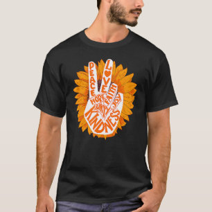 Zonnebloem Vredesliefde Hoop Kindness Anti Bullyin T-shirt