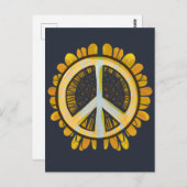 Zonnebloem Vredessymbool Zonbloemen Wereld Vrede Briefkaart (Voorkant / Achterkant)