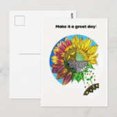 Zonnebloem Vreugde Briefkaart (Voorkant / Achterkant)
