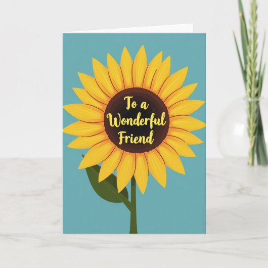 Zonnebloem Vriend Moederdag kaart (Voorkant)