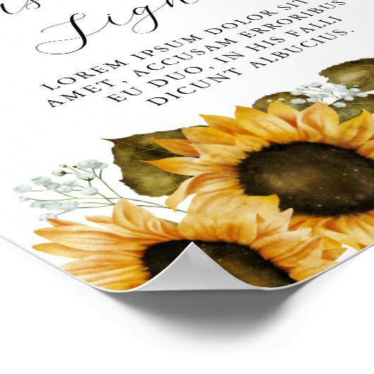 Zonnebloem Vrijgezellenfeest aangepaste teken Poster (Hoek)