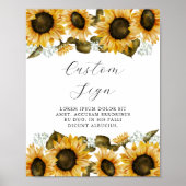 Zonnebloem Vrijgezellenfeest aangepaste teken Poster (Voorkant)