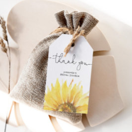 Zonnebloem vrijgezellenfeest bedankt label cadeaulabel