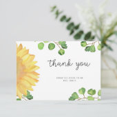 Zonnebloem vrijgezellenfeest dank je kaart (Staand voorkant)