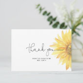 Zonnebloem vrijgezellenfeest dank je kaart (Staand voorkant)