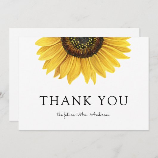 Zonnebloem Vrijgezellenfeest Dank u (Voorkant / Achterkant)