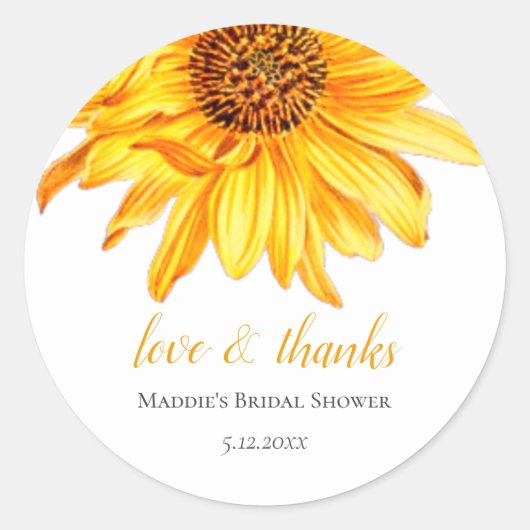 Zonnebloem | Vrijgezellenfeest Dank u Sticker (Voorkant)