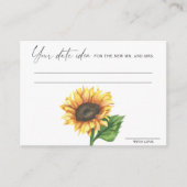 Zonnebloem vrijgezellenfeest Date nacht ideeën, Da Informatiekaartje (Voorkant)