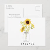 Zonnebloem Vrijgezellenfeest door Mail Dank u Briefkaart (Voorkant / Achterkant)