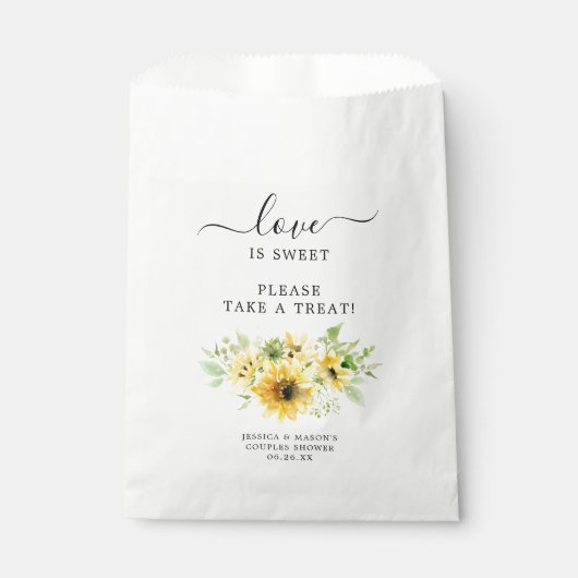 Zonnebloem Vrijgezellenfeest Favor Bag Love is Swe Bedankzakje (Voorkant)