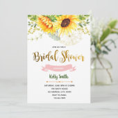 Zonnebloem vrijgezellenfeest feestuitnodiging kaart (Staand voorkant)