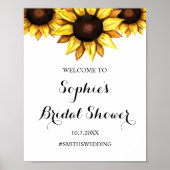 Zonnebloem Vrijgezellenfeest Floral Welkomstteken  Poster (Voorkant)