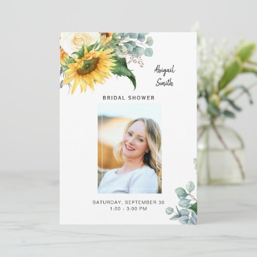 Zonnebloem Vrijgezellenfeest Foto Eucalyptus Kaart (Staand voorkant)