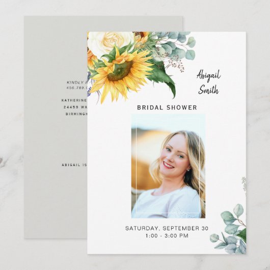 Zonnebloem Vrijgezellenfeest Foto Eucalyptus Kaart (Voorkant / Achterkant)