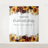 Zonnebloem vrijgezellenfeest fotohokje achtergrond wandkleed (Voorkant)