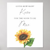 zonnebloem vrijgezellenfeest - Hoeveel kisses spel Poster (Voorkant)