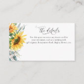 Zonnebloem Vrijgezellenfeest Informatiekaartje (Voorkant)