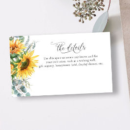 Zonnebloem Vrijgezellenfeest Informatiekaartje