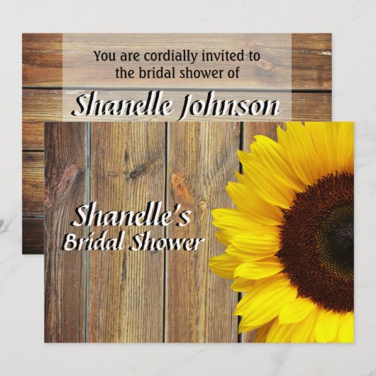 Zonnebloem vrijgezellenfeest kaart (Voorkant / Achterkant)