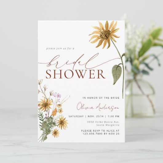 Zonnebloem Vrijgezellenfeest Kaart (Staand voorkant)