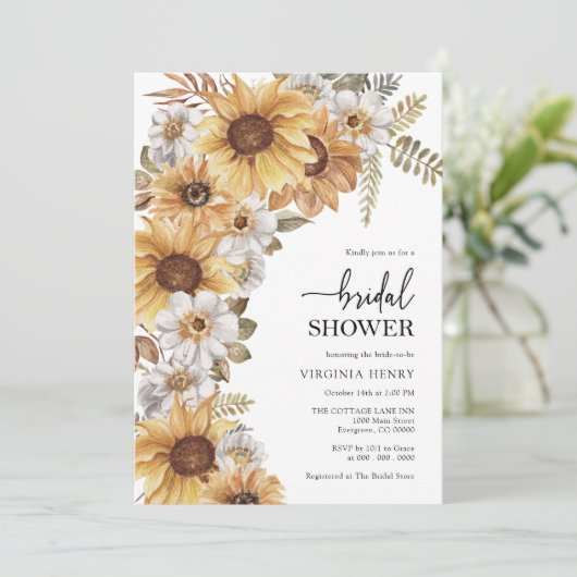 Zonnebloem Vrijgezellenfeest Kaart (Staand voorkant)