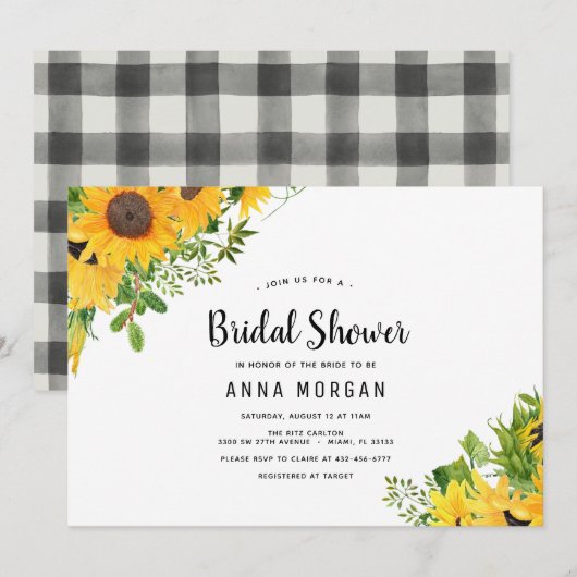 Zonnebloem Vrijgezellenfeest Kaart (Voorkant / Achterkant)