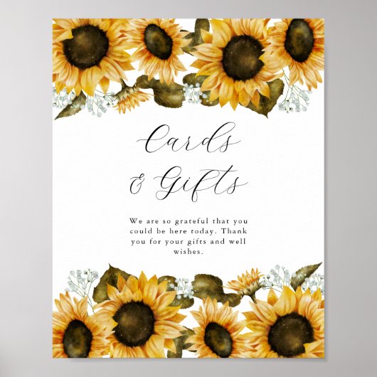 Zonnebloem Vrijgezellenfeest Kaarten en geschenken Poster (Voorkant)