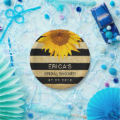 Zonnebloem Vrijgezellenfeest Matig zwart/goudstree Papieren Bordje (Feest)