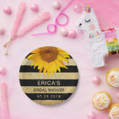 Zonnebloem Vrijgezellenfeest Matig zwart/goudstree Papieren Bordje (Feest)