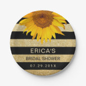 Zonnebloem Vrijgezellenfeest Matig zwart/goudstree Papieren Bordje (Voorkant)