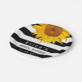 Zonnebloem Vrijgezellenfeest Matig zwarte strepen Papieren Bordje (Gekanteld)