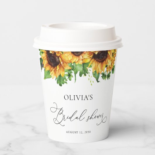 Zonnebloem Vrijgezellenfeest papier Cup Papieren Bekers (Achterkant)