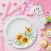 Zonnebloem vrijgezellenfeest papieren bordje (Feest)