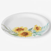 Zonnebloem vrijgezellenfeest papieren bordje (Gekanteld)