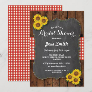 Zonnebloem Vrijgezellenfeest Party Rustic Chalk &  Kaart