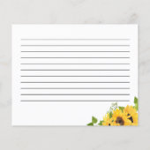 Zonnebloem Vrijgezellenfeest Recipkaart (Achterkant)