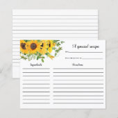 Zonnebloem Vrijgezellenfeest Recipkaart (Voorkant / Achterkant)