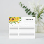 Zonnebloem Vrijgezellenfeest Recipkaart (Staand voorkant)