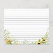 Zonnebloem Vrijgezellenfeest Recipkaart (Achterkant)