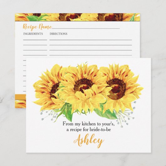 Zonnebloem Vrijgezellenfeest Recipkaart Briefkaart (Voorkant / Achterkant)