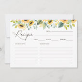 Zonnebloem Vrijgezellenfeest Recipkaart Kaart (Voorkant)